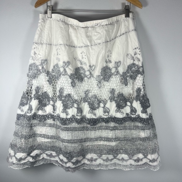 Soft Surroundings Lace Eyelet Lace Asymmetrical Layered Skirt XL Petite - Picture 5 of 7